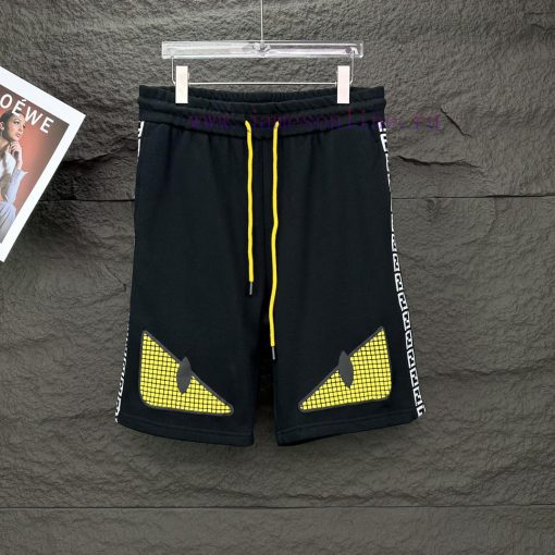 Fendi 2024 Spring/Summer New Collection: Patchwork Embroidered Eye Couple ShortsOriginal Custom dps6y8er