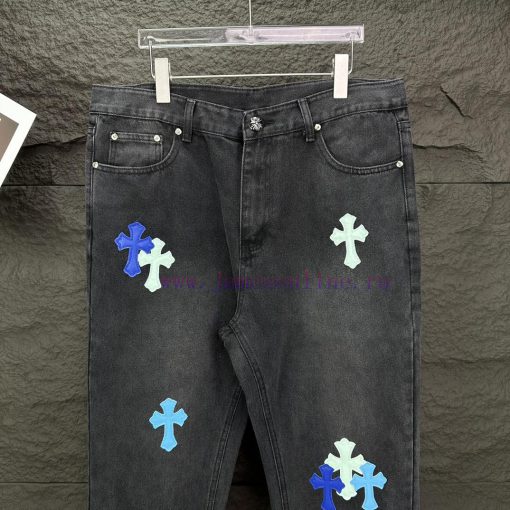 Kroxin 2024 New Cross Blue Pink Sticky Leather Washed JeansTop Ceiling QualityThe Styles With D 9099posm - Image 9