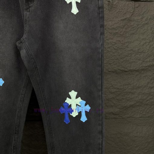 Kroxin 2024 New Cross Blue Pink Sticky Leather Washed JeansTop Ceiling QualityThe Styles With D 9099posm - Image 16
