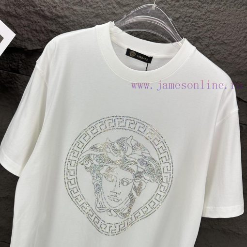 Versace 2024 New Classic Hot Stamping Portrait Logo Couple's Short Sleeved T-shirtOriginal Fabr fc5bsfrm - Image 15