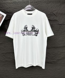 Versace 2024 New Lion 🦁 Letter Pattern Couple's Short Sleeved T-shirtOriginal Fabric With Digit h6gj4ezr