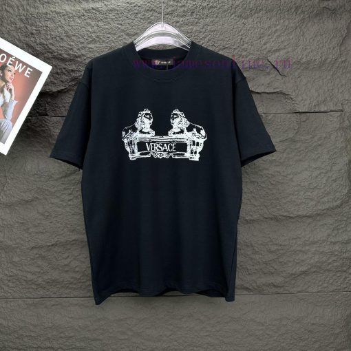 Four ColorsVersace 2024 New Lion 🦁 Letter Pattern Couple's Short Sleeved T-shirtOriginal Fabric b39rcq4c - Image 2