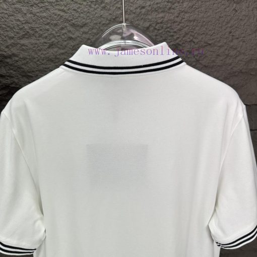 Prada 2024 New Embroidered Letter Logo Couple's Lapel Polo ShirtThe Original Pearl Cotton Mater xx33kif1 - Image 8