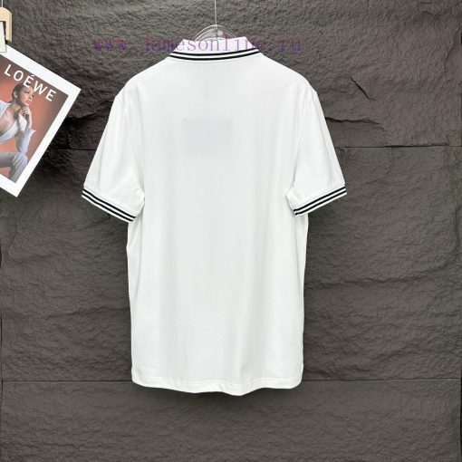 Prada 2024 New Embroidered Letter Logo Couple's Lapel Polo ShirtThe Original Pearl Cotton Mater xx33kif1 - Image 18