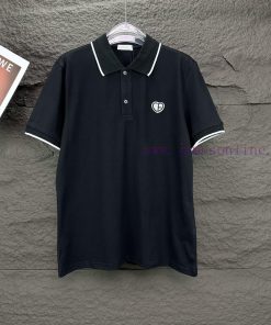 Four ColorsDior 2024 New Embroidered Love Logo Couple's Collar Polo ShirtThe Original Pearl Cot 5ib07wvu