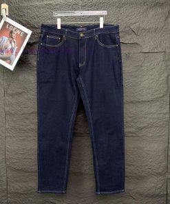 LV Louis Vuitton 2024 New Solid Color Pocket Embroidered Logo Washed Denim JeansTop Ceiling Qua 4hxrdxtf