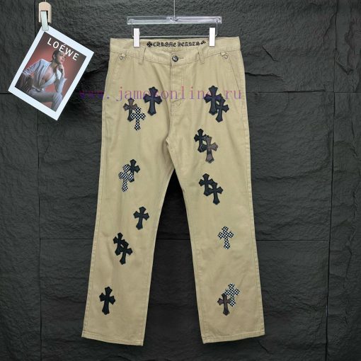 Kroxin 2024 New Solid Color Full Print Cross Sticky Leather JeansTop Ceiling QualityThe Styles de8yue8h