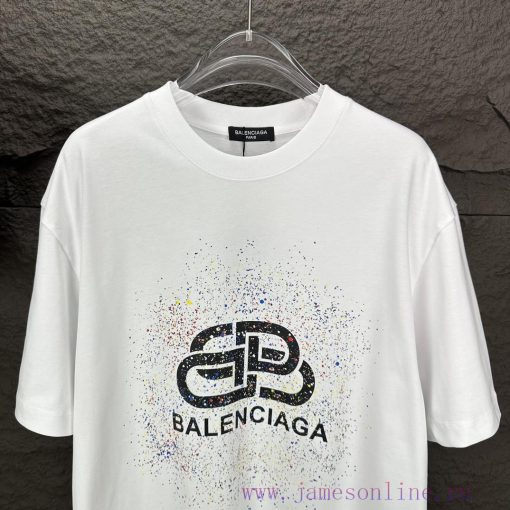 Parisian Family 2024 New Color Ink Dot Letter Couple Short Sleeved T-shirtOriginal Fabric With mbxn40gy - Image 5