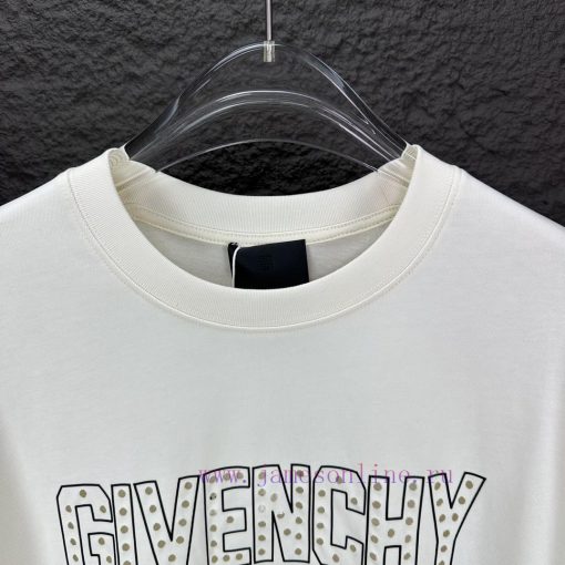 Givenchy 2024 New Perforated Letter Logo Couple's Short Sleeved T-shirtOriginal Fabric With Dig mky2uua9 - Image 12