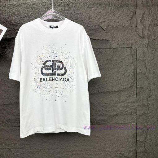 Parisian Family 2024 New Color Ink Dot Letter Couple Short Sleeved T-shirtOriginal Fabric With mbxn40gy - Image 15