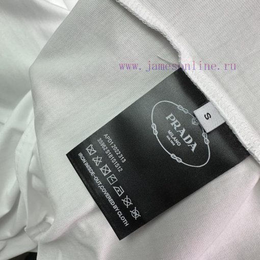 Prada 2024 New Collar Letter Logo Couple's Short Sleeved T-shirtOriginal Fabric With Digital Di aiu1tcak - Image 17