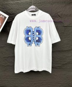 Parisian Family 2024 New Letter Logo Couple's Short Sleeved T-shirtOriginal Fabric With Digital 9tgm2db3