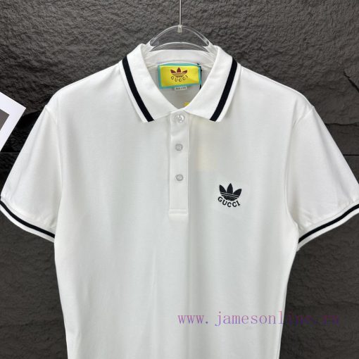 Gucci Collaborates On 2024 New Embroidered Logo Couple Style Polo ShirtThe Original Pearl Cotto 7gyi1nqd - Image 5