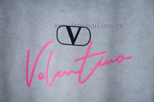VAL * NTINO Huajia 25SS Early Spring New Style Plush Letter Printed Short Sleeved ShirtLight Lu 9pz1i1c6 - Image 6