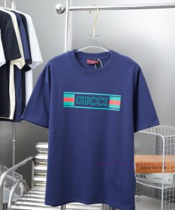 Gucci 2025 SS New Short Sleeve With Gu Ribbon Flag Short SleeveLight Luxury Fashion Is A Must-h vm4jznma