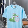 GU Gujia 25SS Early Spring Snake Year Limited Edition Greedy Snake Letter Printed Short SleeveL ju223xim