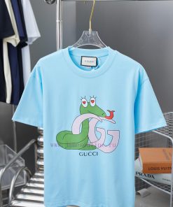 GU Gujia 25SS Early Spring Snake Year Limited Edition Greedy Snake Letter Printed Short SleeveL ju223xim