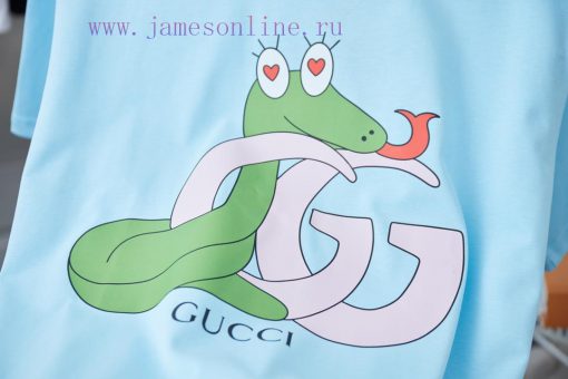 GU Gujia 25SS Early Spring Snake Year Limited Edition Greedy Snake Letter Printed Short SleeveL ju223xim - Image 6