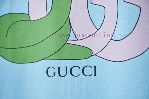 GU Gujia 25SS Early Spring Snake Year Limited Edition Greedy Snake Letter Printed Short SleeveL ju223xim - Image 7