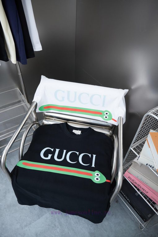 GU Gujia 25SS Early Spring Snake Year Limited Edition Greedy Snake Letter Printed Short SleeveL hh5lfg3d - Image 18
