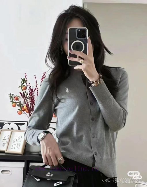 Top QualityStyle Number DS010RaLoro Pianah Lauren Solid Color Round Neck Basic Pony Embroidery 6a6mwrzs - Image 12