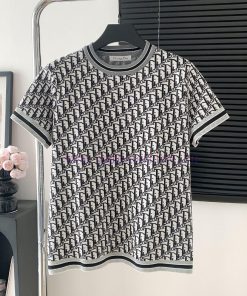 Style Number W501Dior Full Print Sweater Round Neck Short Sleeved Spring And Summer High-qualit xzh1lmr9
