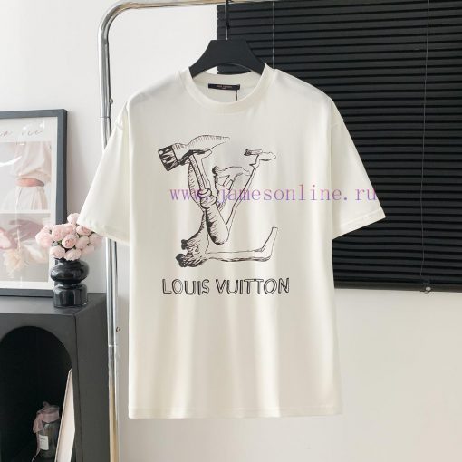 Style Number D703Louis Vuitton LV Logo Printed Short Sleeved ShirtExquisite Logo Identification kkc9gbef - Image 2