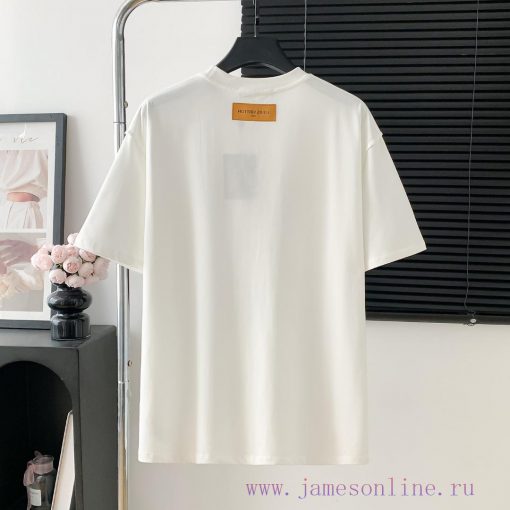 Style Number D703Louis Vuitton LV Logo Printed Short Sleeved ShirtExquisite Logo Identification kkc9gbef - Image 3