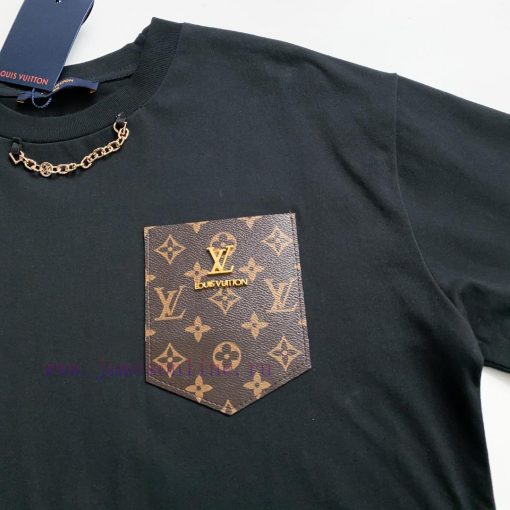 Style Number D702Louis Vuitton/Louis Vuitton LV Logo Leather Pocket Short Sleeved ShirtExquisit a8p0u3fr - Image 6
