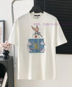 Style Number D738Louis Vuitton LV Logo Printed Denim Patch Short Sleeved ShirtExquisite Logo Id sp9na1cq