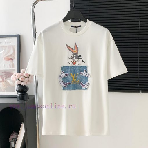 Style Number D738Louis Vuitton LV Logo Printed Denim Patch Short Sleeved ShirtExquisite Logo Id sp9na1cq - Image 2