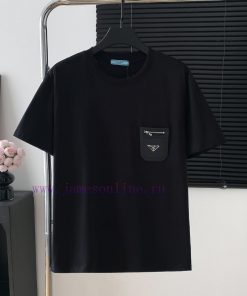 Style Number W522Prada Leather Pocket Short Sleeved ShirtExquisite Logo IdentificationOriginal wp5taway