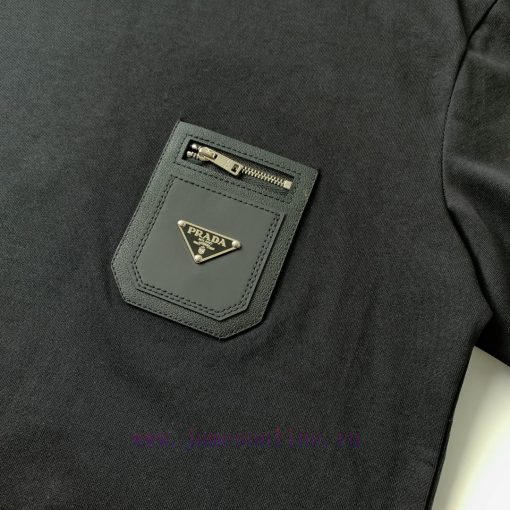 Style Number W522Prada Leather Pocket Short Sleeved ShirtExquisite Logo IdentificationOriginal wp5taway - Image 7