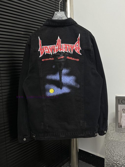 Balenciaga Balenciaga Eiffel Tower Denim Loose JacketBalenciaga Fashion Show Limited Collection 8ecuqozc - Image 3