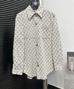 Louis Vuitton 25ss Jacquard Full Print Denim ShirtLazy Style Long Sleeved Shirt The Best Versat 84fwt7ss