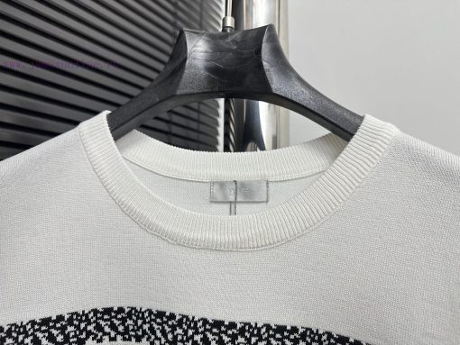 DIOR Jacquard Knitted Short SleeveElastic Slim Fit And Slimming T-shirt Half Sleeve Unisex Dior ja88f1ep - Image 5