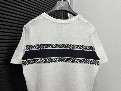DIOR Jacquard Knitted Short SleeveElastic Slim Fit And Slimming T-shirt Half Sleeve Unisex Dior ja88f1ep - Image 7