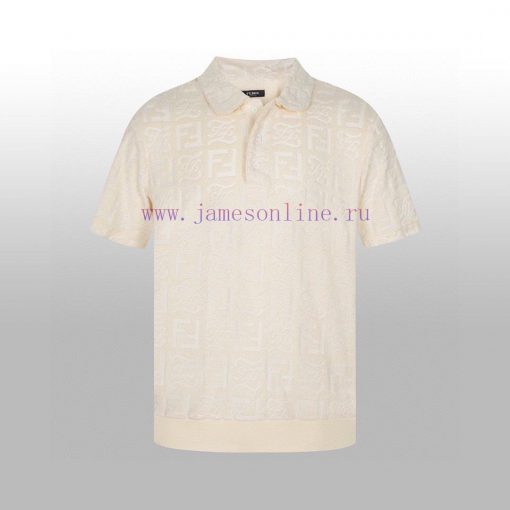 Fendi's Early Spring New Open Back Polo Shirt Original Molded Jacquard Fabric Black Small Butto czclcej8