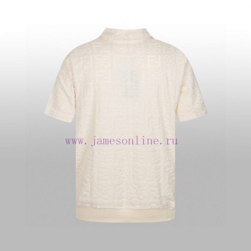 Fendi's Early Spring New Open Back Polo Shirt Original Molded Jacquard Fabric Black Small Butto czclcej8 - Image 3