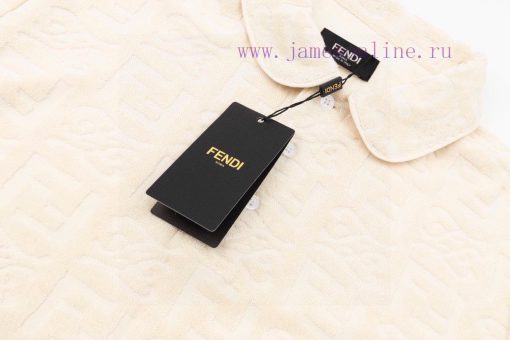 Fendi's Early Spring New Open Back Polo Shirt Original Molded Jacquard Fabric Black Small Butto czclcej8 - Image 5
