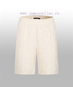 Fendi Early Spring New Shorts Original Open Mold Jacquard Fabric Black Buckle Label Perfect Det zey8uxn6
