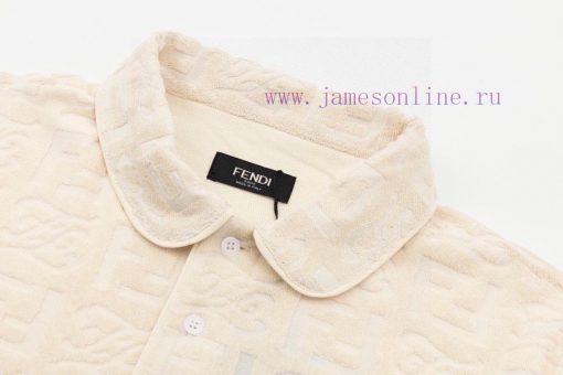 Fendi's Early Spring New Open Back Polo Shirt Original Molded Jacquard Fabric Black Small Butto czclcej8 - Image 6