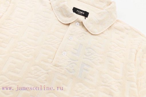 Fendi's Early Spring New Open Back Polo Shirt Original Molded Jacquard Fabric Black Small Butto czclcej8 - Image 8
