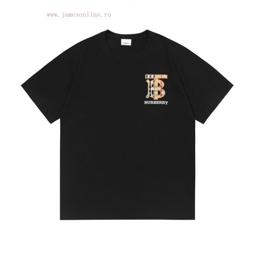 Burberry 2025 New Classic Grid TB Letter Logo Unisex Short Sleeved T-shirtCustomized 260g 100% ykpw4qle - Image 2