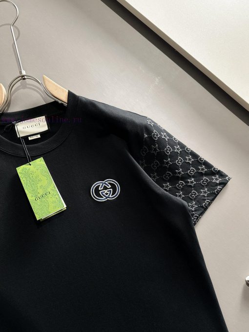 Arrived The Next DayGUCCI 2025 New Two Sleeve Plush Letter Logo Chest Double G Embroidered Men' eaw1ey09 - Image 4
