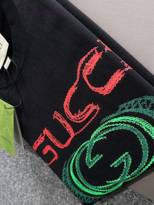 Arrived The Next DayGUCCI Gucci 2025 New Conley Digital Direct Spray Chain Print Logo Unisex Sh q946a4k3 - Image 7