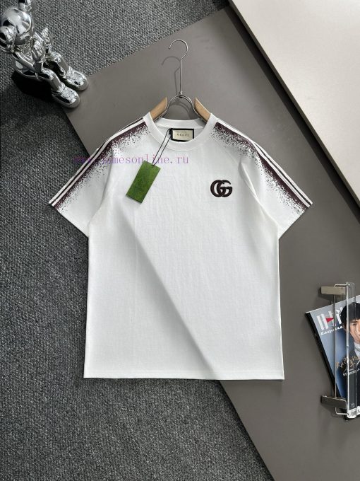 Arrived The Next DayGUCCI 2025 New Patch Pocket Three Bar Striped Ribbon Splicing Dark Print Em zx97z898