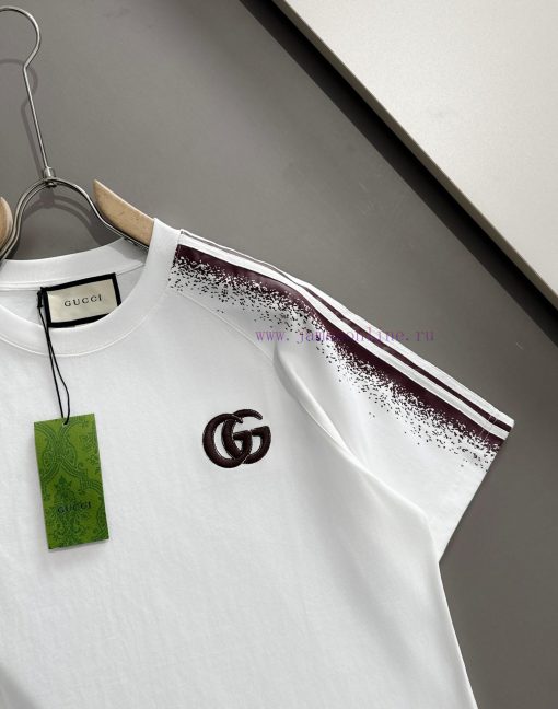 Arrived The Next DayGUCCI 2025 New Patch Pocket Three Bar Striped Ribbon Splicing Dark Print Em zx97z898 - Image 4