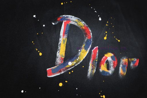 Dior 2025ss New Hand-painted Ink Splashed Couple Casual Short Sleeved T-shirtThe Most Customize 9tq9fwq4 - Image 5