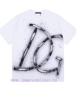 Dior 2025ss New Hand-painted Ink Splashed Couple Casual Short Sleeved T-shirtThe Most Customize nd1txshp